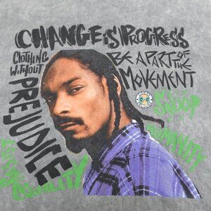 Snoop Dogg Shirt Large Gray Heather Cross Colours Double Sided